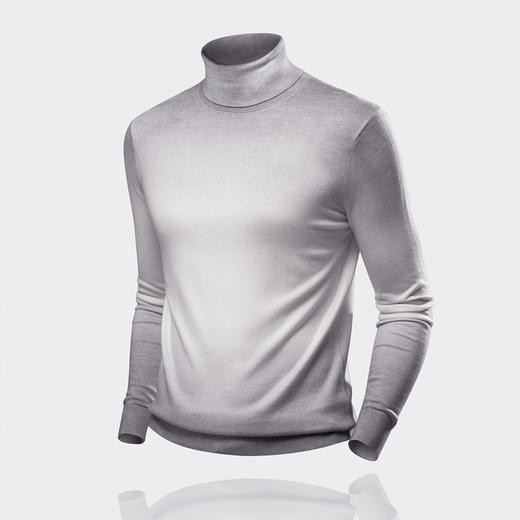 【含羊毛蚕丝】罗蒙秋冬款男士时尚渐变毛衣男百搭休闲针织衫男 商品图1