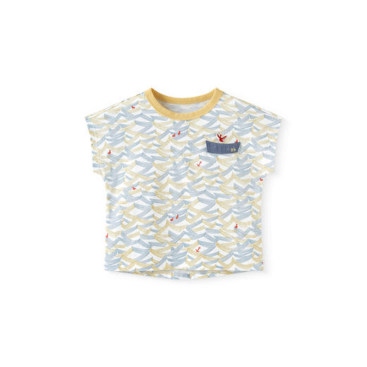 【商场同款】英氏儿童T恤夏季短袖透气男童棉麻T恤上衣2025新款 商品图4