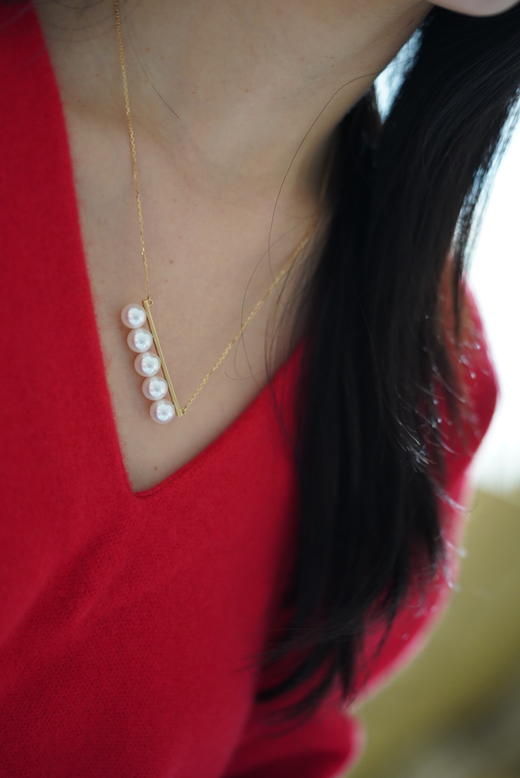 Akoya项链「五珠平衡」 商品图2