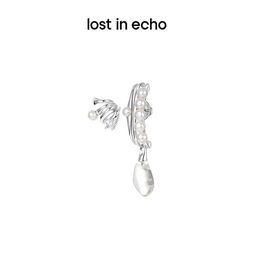 [捡漏价]lost in echo设计师品牌轻奢小众百搭珍珠流线水晶坠耳钉耳坠组合 商品图0