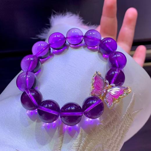 14mm-15mm单圈紫水晶西瓜碧玺手链 商品图2