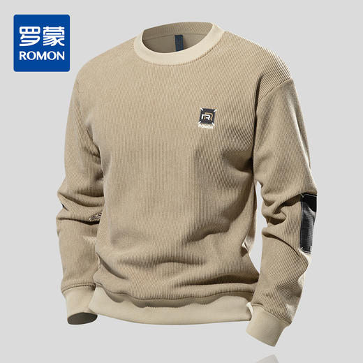 罗蒙男士加厚秋冬保暖舒适男卫衣圆领套头卫衣男百搭休闲时尚男卫衣 商品图0
