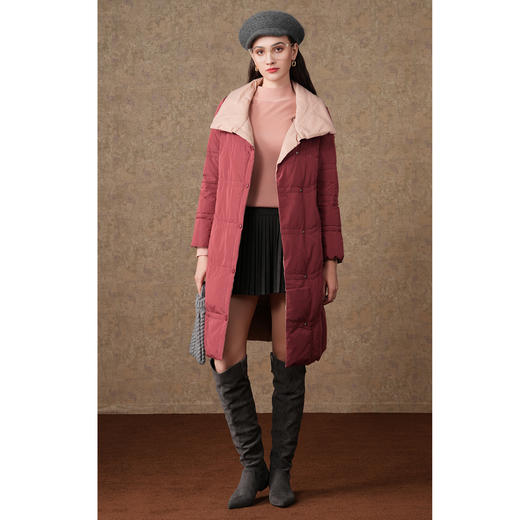 乔万尼新品羽绒服90白鸭绒高克重中长款保暖EI4T657 商品图1