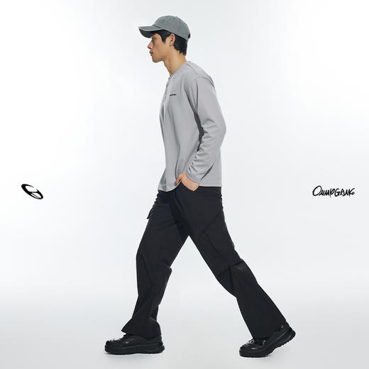 OMG运动 春秋季打底衫男去味休闲长袖T恤亨利领运动健身衣服JF71A22716 商品图4