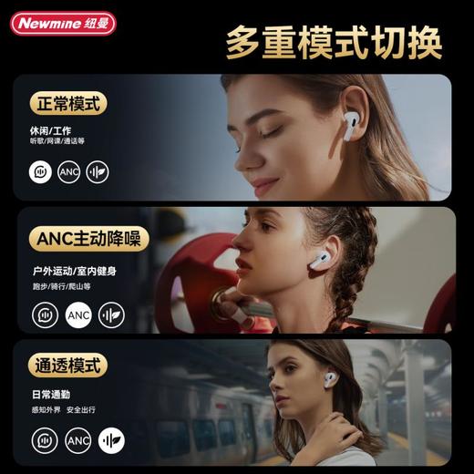 【自营】纽曼T9     触控屏主动降噪TWS蓝牙耳机 商品图1