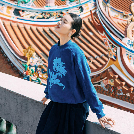 绽放旅行女装065朵/年服系列凤凰花毛巾棉摇粒绒加绒保暖套头卫衣 商品图2