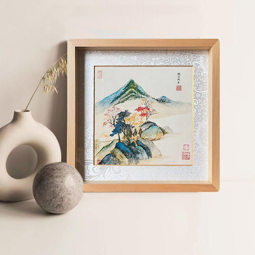 董其昌仿古册 实木框画 新中式客厅卧室装饰画书房挂画 商品图1