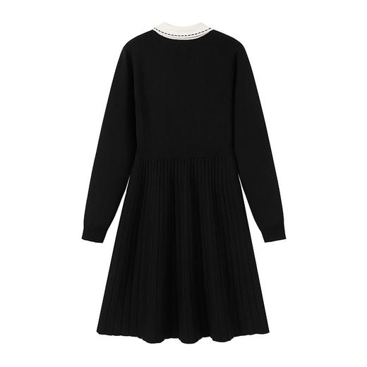 奢姿2025年春季新款大码女装撞色蝴蝶结裙子胖妹妹减龄针织连衣裙9851890302 商品图1