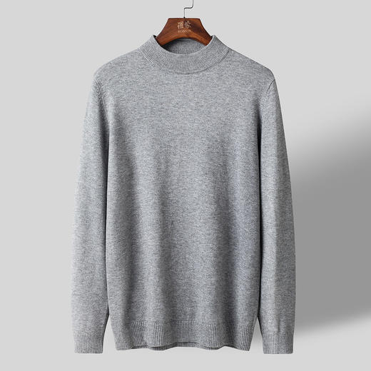 罗蒙经典男士半高领百搭毛衣男秋冬打底衫亲肤男针织衫百搭休闲男士毛衣毛衫 商品图1
