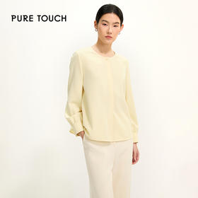 PURE TOUCH气质女神必备简约米黄长袖上衣小衫1301251003