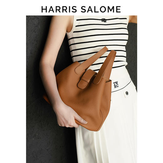 【HARRIS SALOME】松下果实菜篮子头层牛皮单肩斜挎包 商品图11