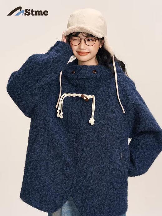 早乙女惠子saotome/STMWT244424/连帽短款牛角扣夹棉大衣 商品图0