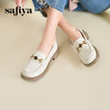 Safiya/索菲娅2025春英伦风复古玫瑰扣复古圆头百搭粗跟乐福鞋 SFD1112112 商品缩略图7