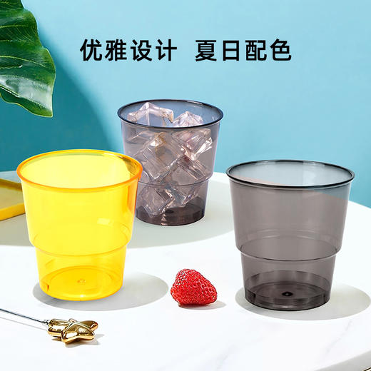 喇叭花200ml彩色航空杯ins风网红杯彩色招待饮水杯凹口杯一次性杯子PS硬塑料杯80个 商品图11