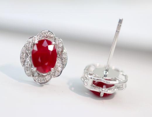 2.31ct刻面红宝石耳钉 商品图2