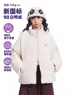 早乙女惠子saotome/STMYR244491/飞鸟印花面包羽绒服