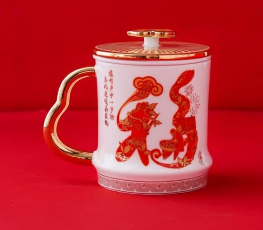 吴裕泰瓷质裕茶盈福生肖三件杯 商品图2