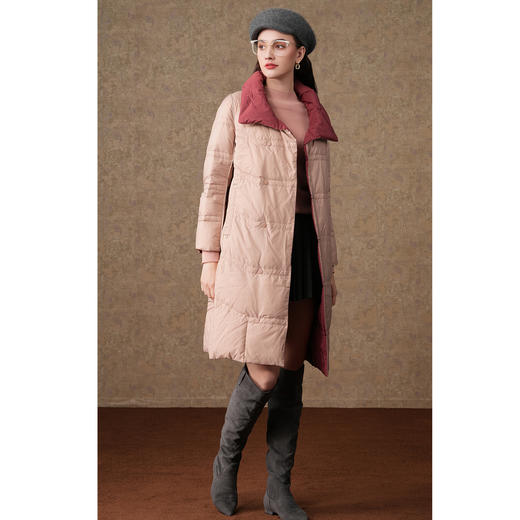 乔万尼新品羽绒服90白鸭绒高克重中长款保暖EI4T657 商品图2