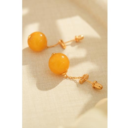 西子/【凝福】天然材质925金黄长耳坠/SSKX009 商品图2