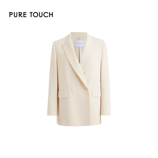 Pure Touch | 优雅女神范！直身大阔肩米白色西服1312251006 商品图4