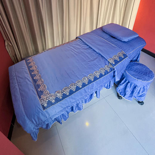 蓝色之恋美容床罩 四件套【秒杀】方头开洞190cmx80cmx61cm特价产品不退不换 商品图3