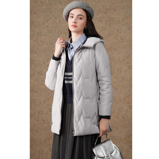 乔万尼冬季新款羽绒服保暖显瘦百搭90白鸭绒EI4T671 商品图2