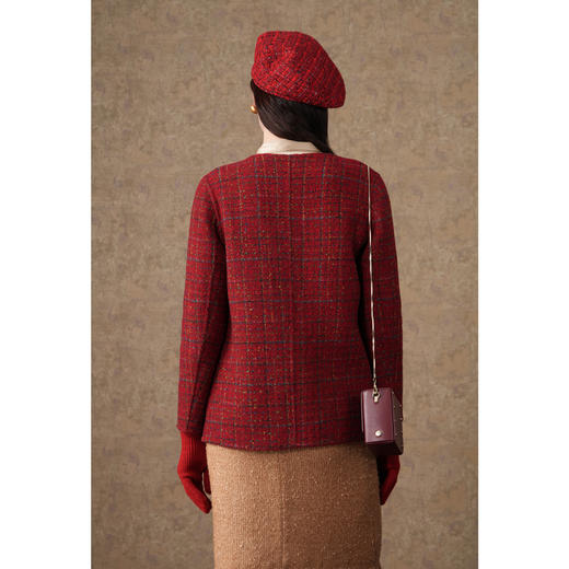 乔万尼新款羊毛大衣短外套女高级感小香风双面穿ET4B861 商品图4