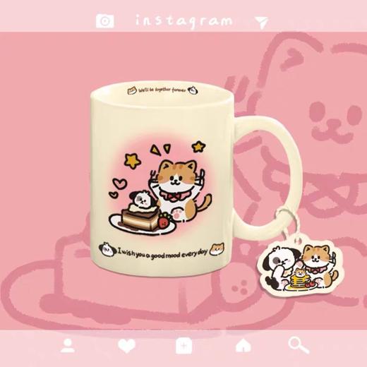 【超萌的陶瓷水杯】渐变橘猫小狗超萌陶瓷水杯杯子ins风高颜值带盖生日礼物送女生。ry 商品图4