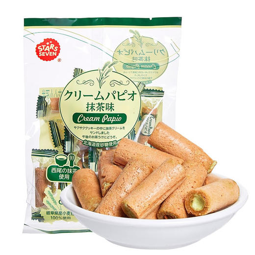 星七牌抹茶味夹心小蛋卷123g/袋 商品图0