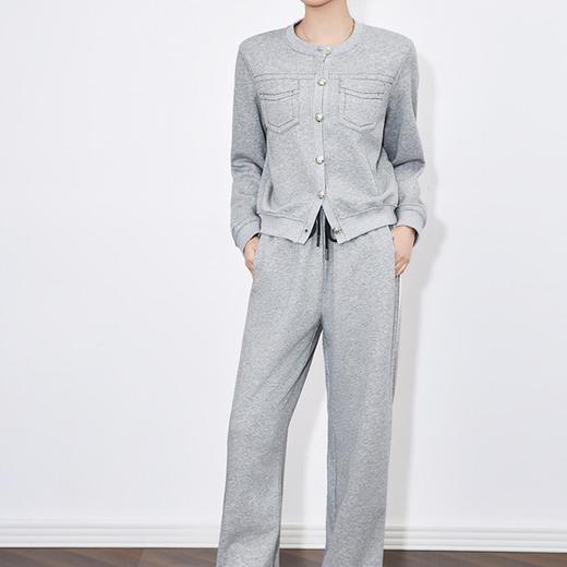 【高货wl】全新升级【铂金会员330/天猫439/差价109】(55008) 洛诗琳秋冬休闲时尚明线双口袋短款外套时髦休闲裤两件套 商品图1