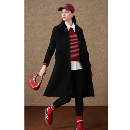 【100%绵羊毛】乔万尼冬绵羊毛大衣中长款呢子外套EI4A530 商品图1