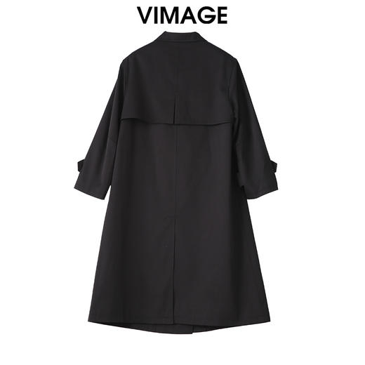 VIMAGE纬漫纪气质经典卡其百搭宽松长款显瘦风衣外套2025春季新款VA2504403 商品图3