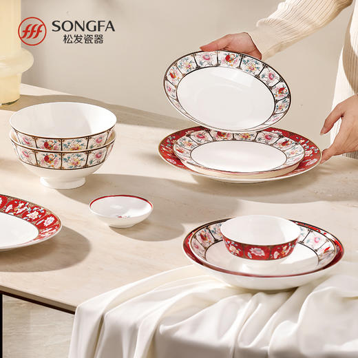 32头锦绣家园骨瓷餐具 商品图3