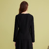 EITIE爱特爱复古气质方领收腰显瘦百搭黑色通勤上衣2025春季新款A2513517 商品缩略图4