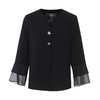 EITIE爱特爱气质V领显瘦设计感喇叭袖黑色衬衫上衣2025春新款A2513521 商品缩略图5