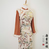 【木蔓秋诗】林深见鹿橙色拼接设计织锦冬款保暖旗袍 商品缩略图7