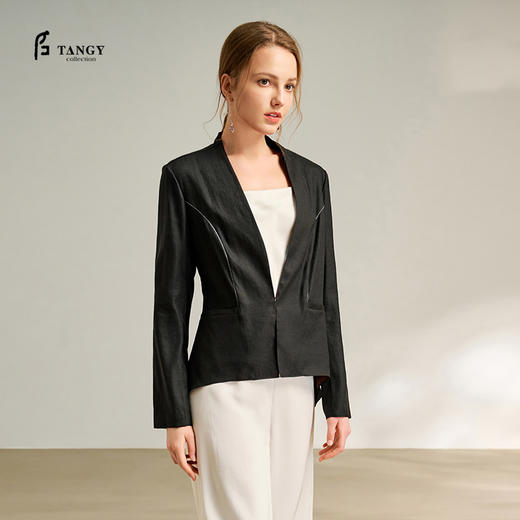 TANGY Collection/2025天意精品春季新品中国风女士莨绸西装外套 商品图0