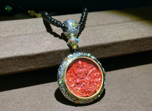 朱砂镶银生肖吊坠 商品图3