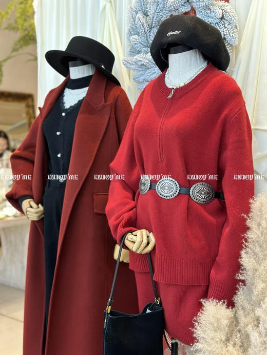 【门店同款】ENJOY冬季韩版拉链简约套装裙 160360259 商品图0