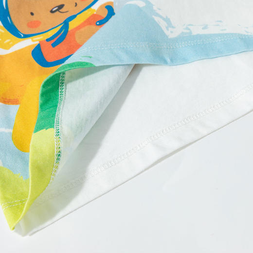 【假两件】2025新款春季简约时尚纯棉圆领休闲t恤儿童上衣 商品图11