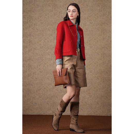 乔万尼羊毛大衣女秋冬高级感羊绒新款小个子短款ET4B967 商品图2