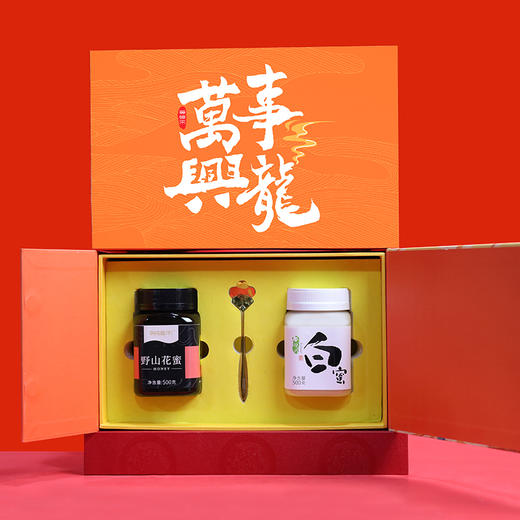 等蜂来龙韵向新HONEY蜂蜜礼盒1kg(四川白蜜+野山花蜜) 1kg/盒 商品图3