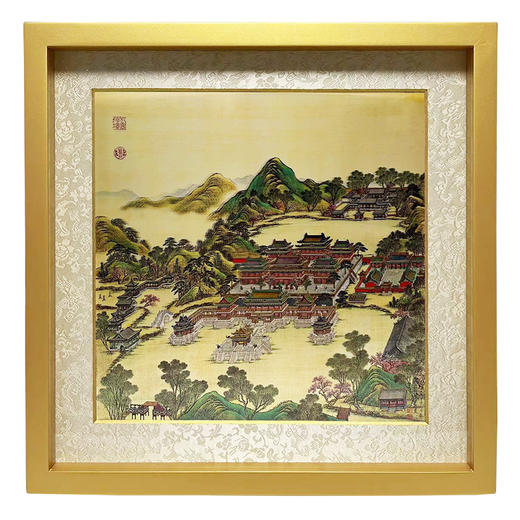实木鎏金立体框画 圆明园四十景图 客厅卧室书房装饰画 商品图3