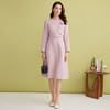 EITIE爱特爱气质优雅小香风粉色收腰假两件a字连衣裙2025春季新款A2507521 商品缩略图1