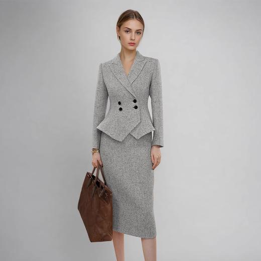 IWY/花灰色高级感西装套裙秋冬正式场合正装酒店经理工作服教师职业装24CS662 商品图3