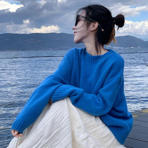 克莱因蓝毛衣 ，低调、内敛，但却不失优雅和品味，气质干净高级【G】 商品图0