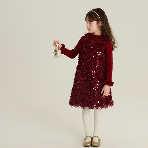 艾摩贝贝儿童年服系列 新中式盘扣马甲唐装套装中国风旗袍裙 商品图7