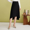 EITIE爱特爱通勤显瘦时尚高腰黑色伞裙前短后长半身裙2025春新款A2506519 商品缩略图1