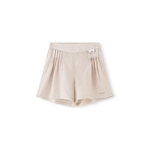 【高定系列】英氏儿童裤子夏季亚麻透气女童短裤中大童宽松休闲裤 商品图4