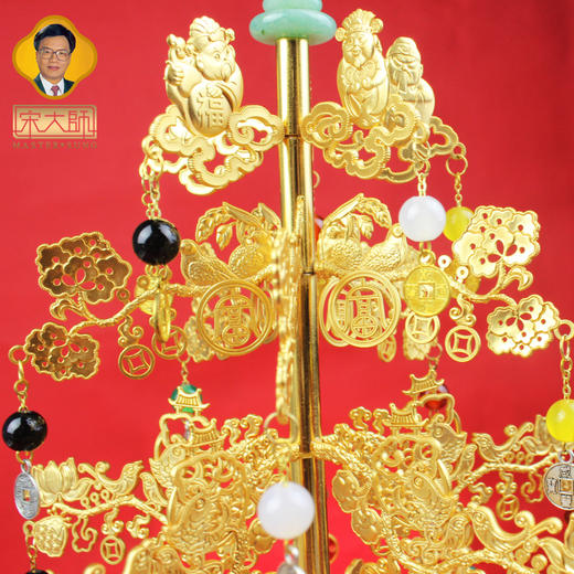宋韶光大师金色发财树黄铜镀金摆件家居摆件礼品 商品图4
